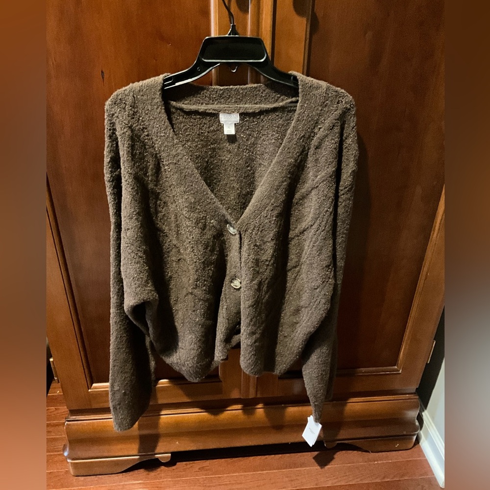 Auden Brown Cozy Button-Front Cardigan Sweater